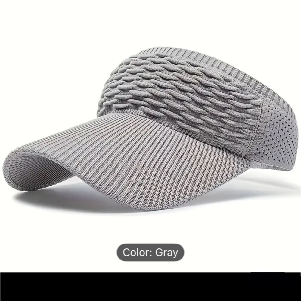 Stylish Gray Knit Cap. Wide Brim